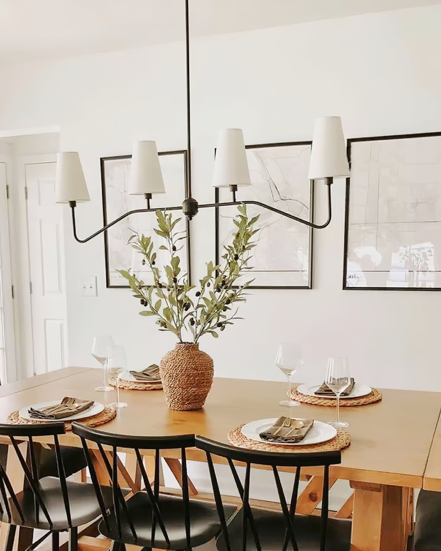 Lustra Chandelier Brass Curved Beige Linear - Letslighting