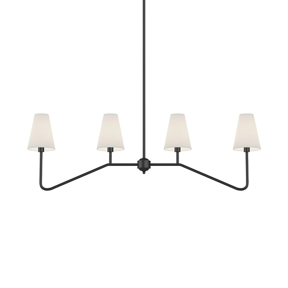 Lustra Chandelier Brass Curved Beige Linear - Letslighting