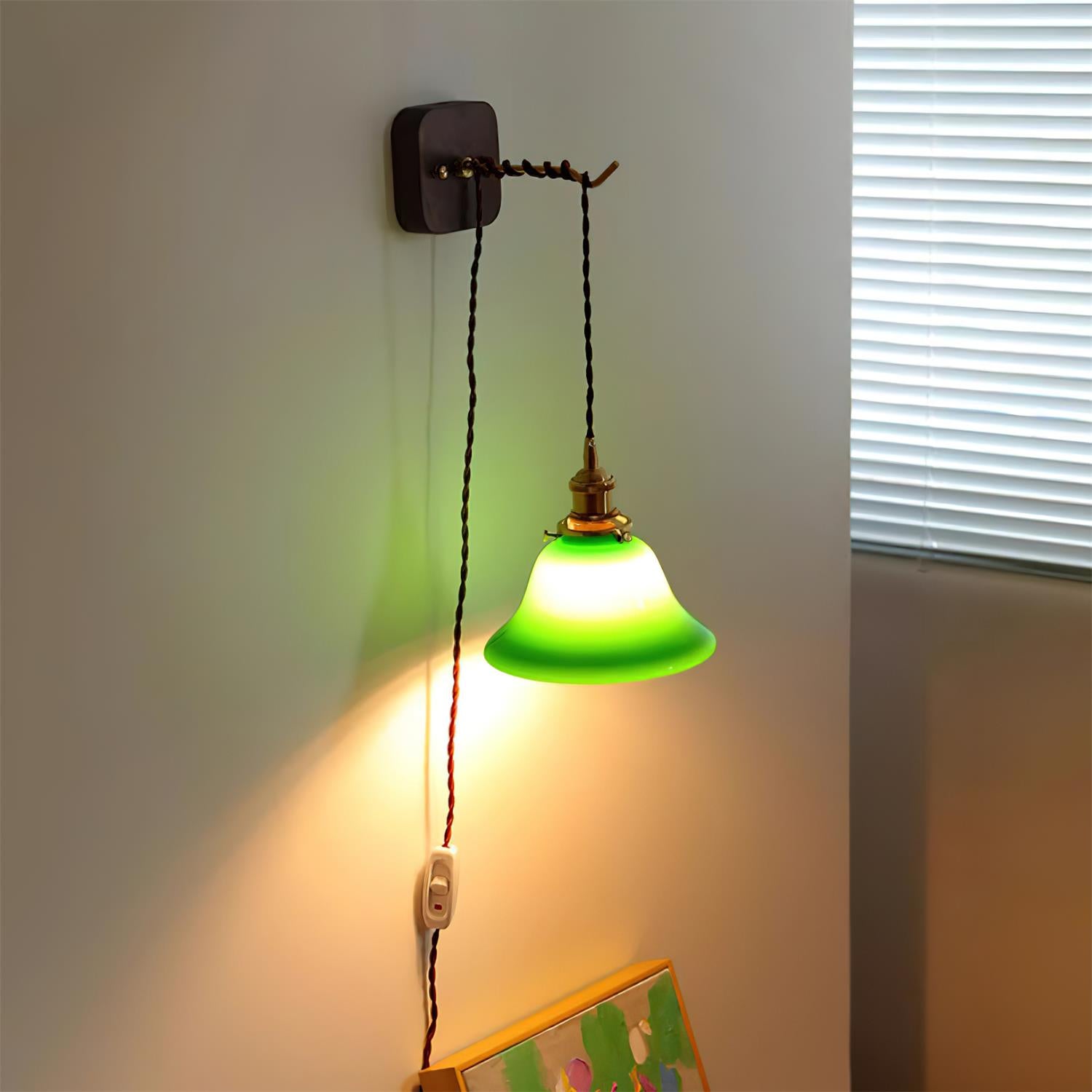 Bell Wall Lamp Brass Green Modern - Letslighting