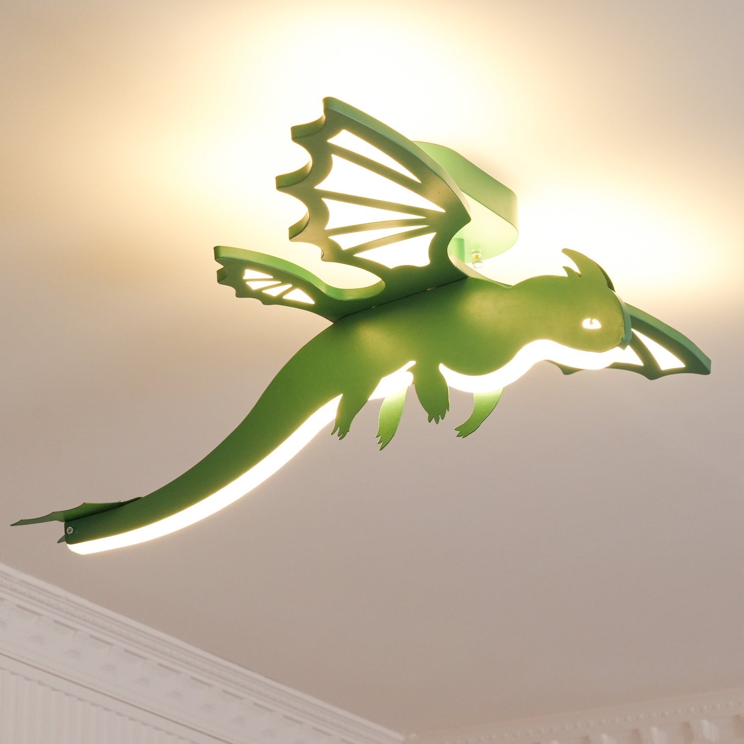 Lustra Ceiling Light Green Dinosaur LED - Letslighting