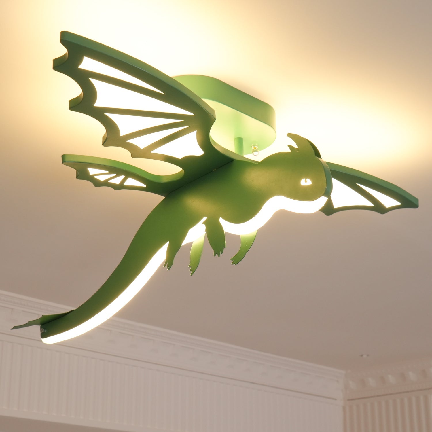 Lustra Ceiling Light Green Dinosaur LED - Letslighting