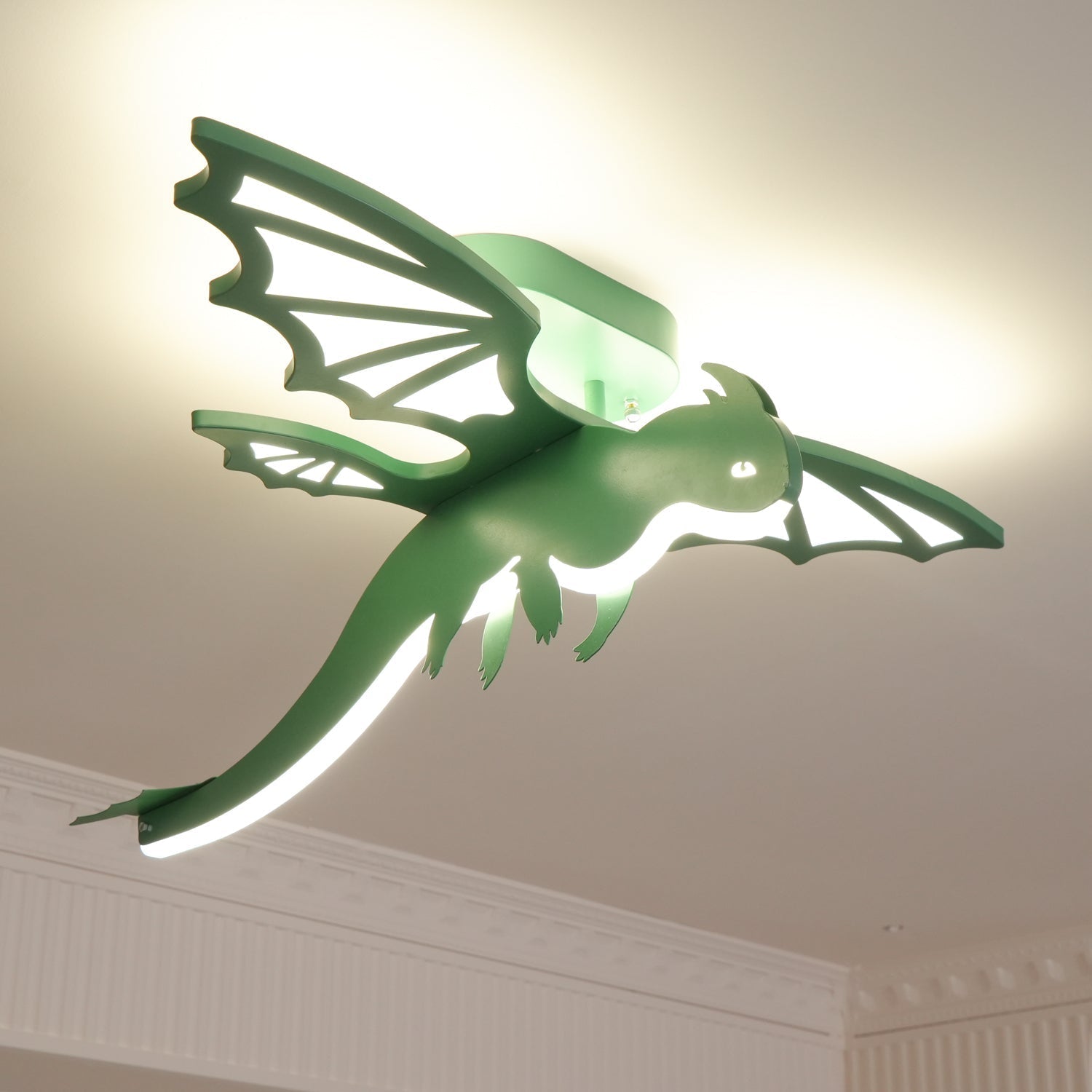 Lustra Ceiling Light Green Dinosaur LED - Letslighting