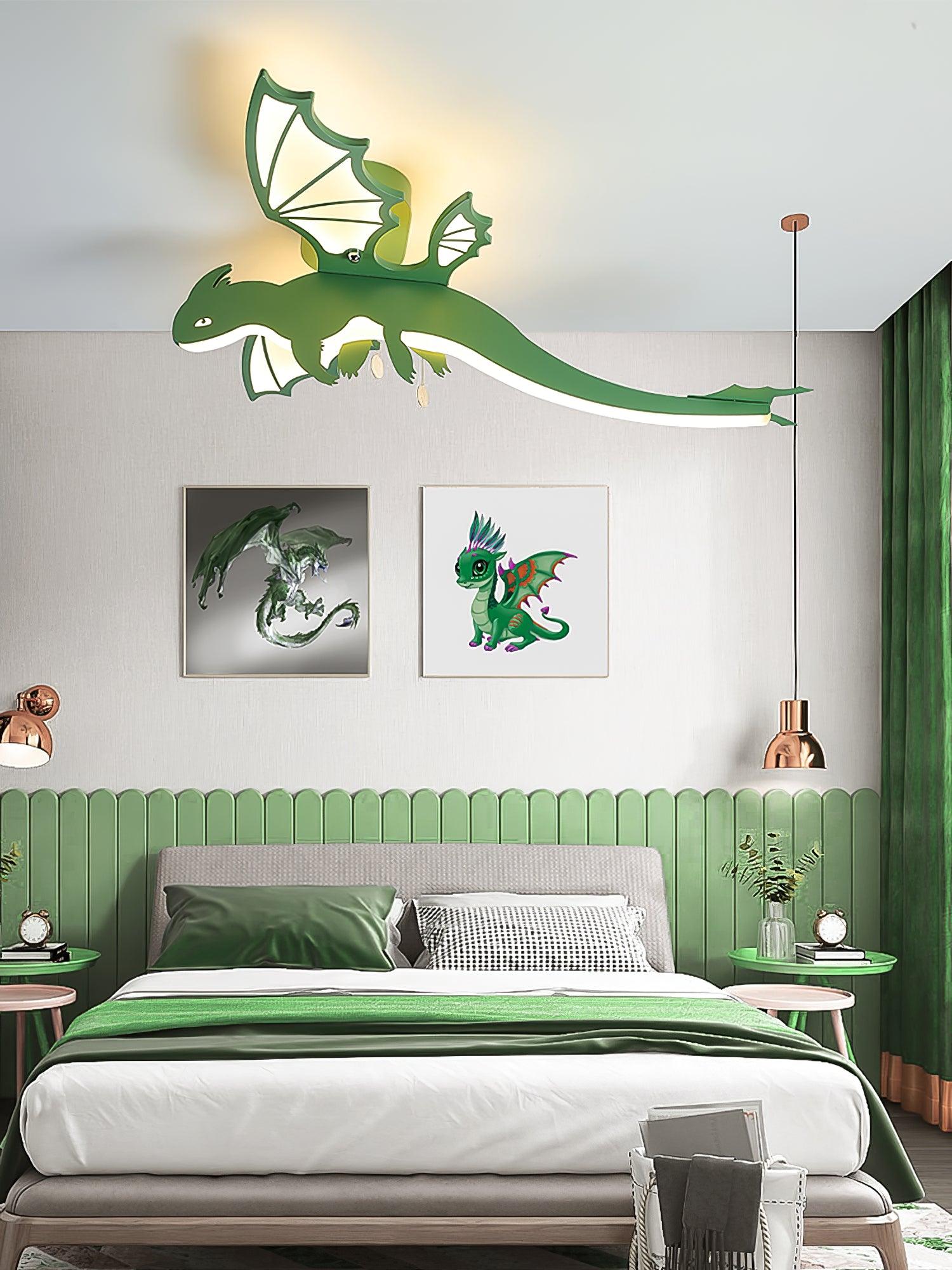 Lustra Ceiling Light Green Dinosaur LED - Letslighting