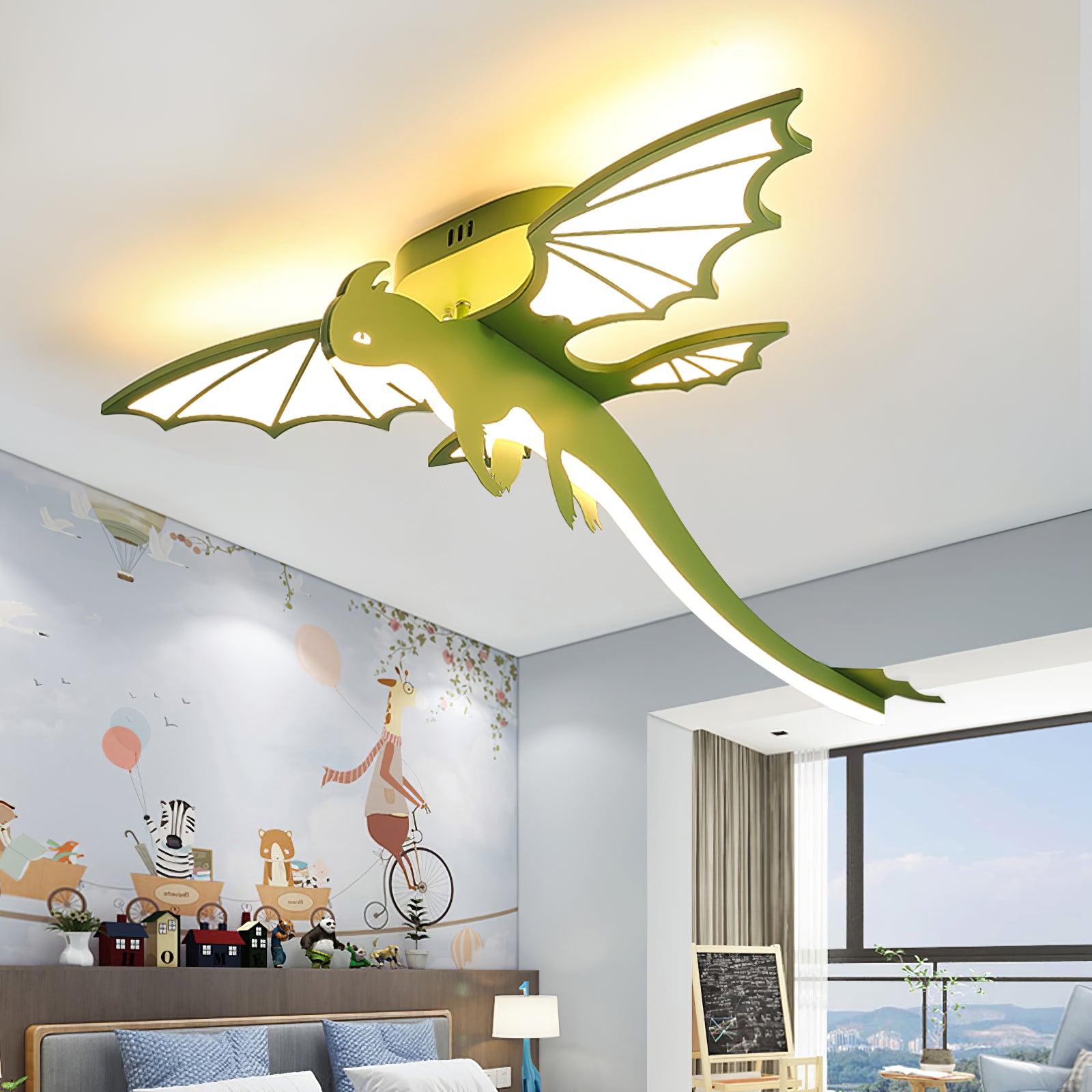 Lustra Ceiling Light Green Dinosaur LED - Letslighting