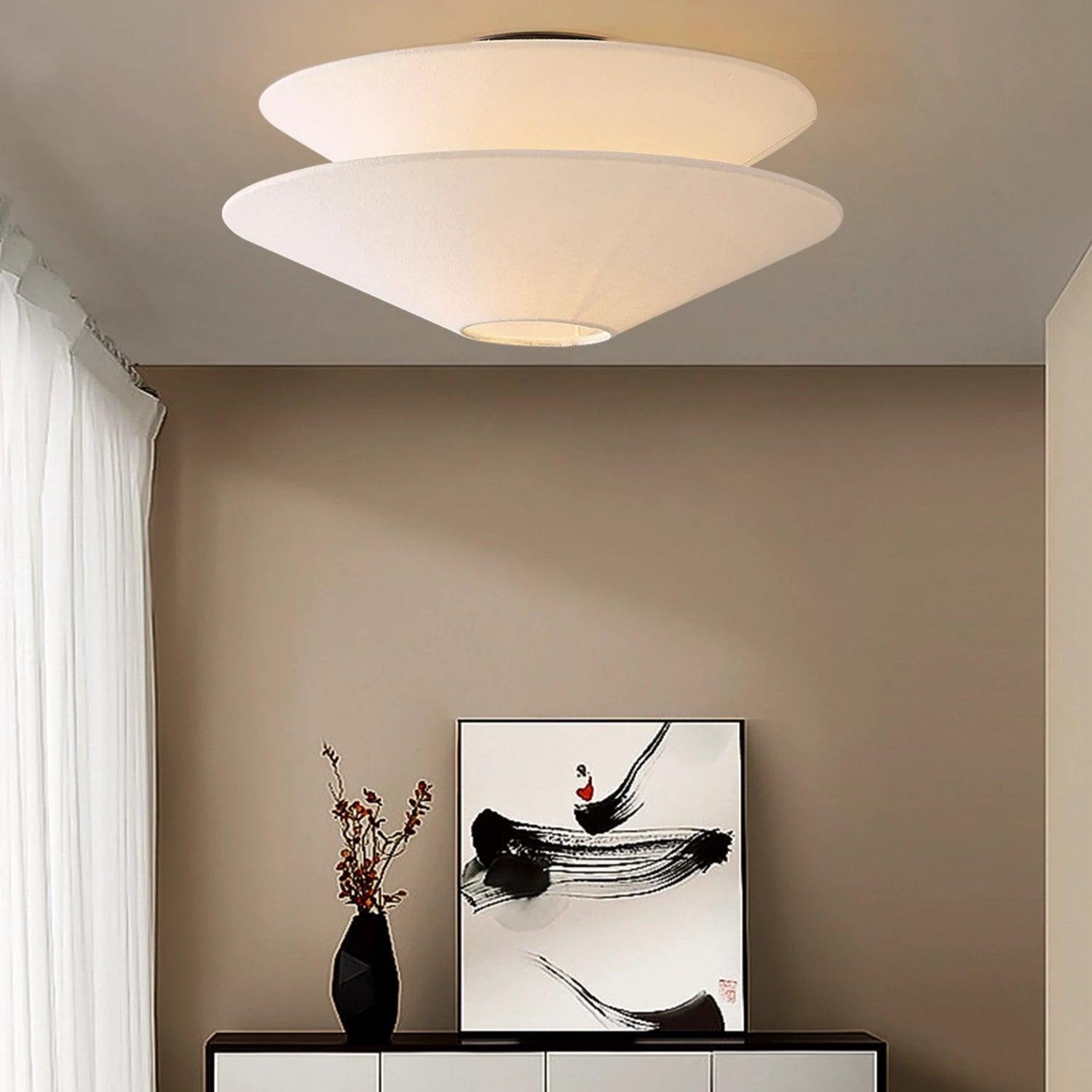 Ritta Double Cone Ceiling Light Fabric - Letslighting