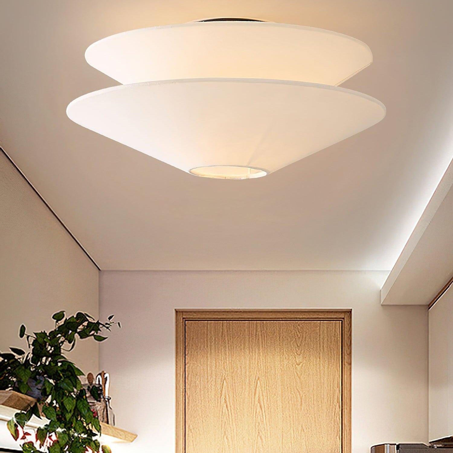 Ritta Double Cone Ceiling Light Fabric - Letslighting