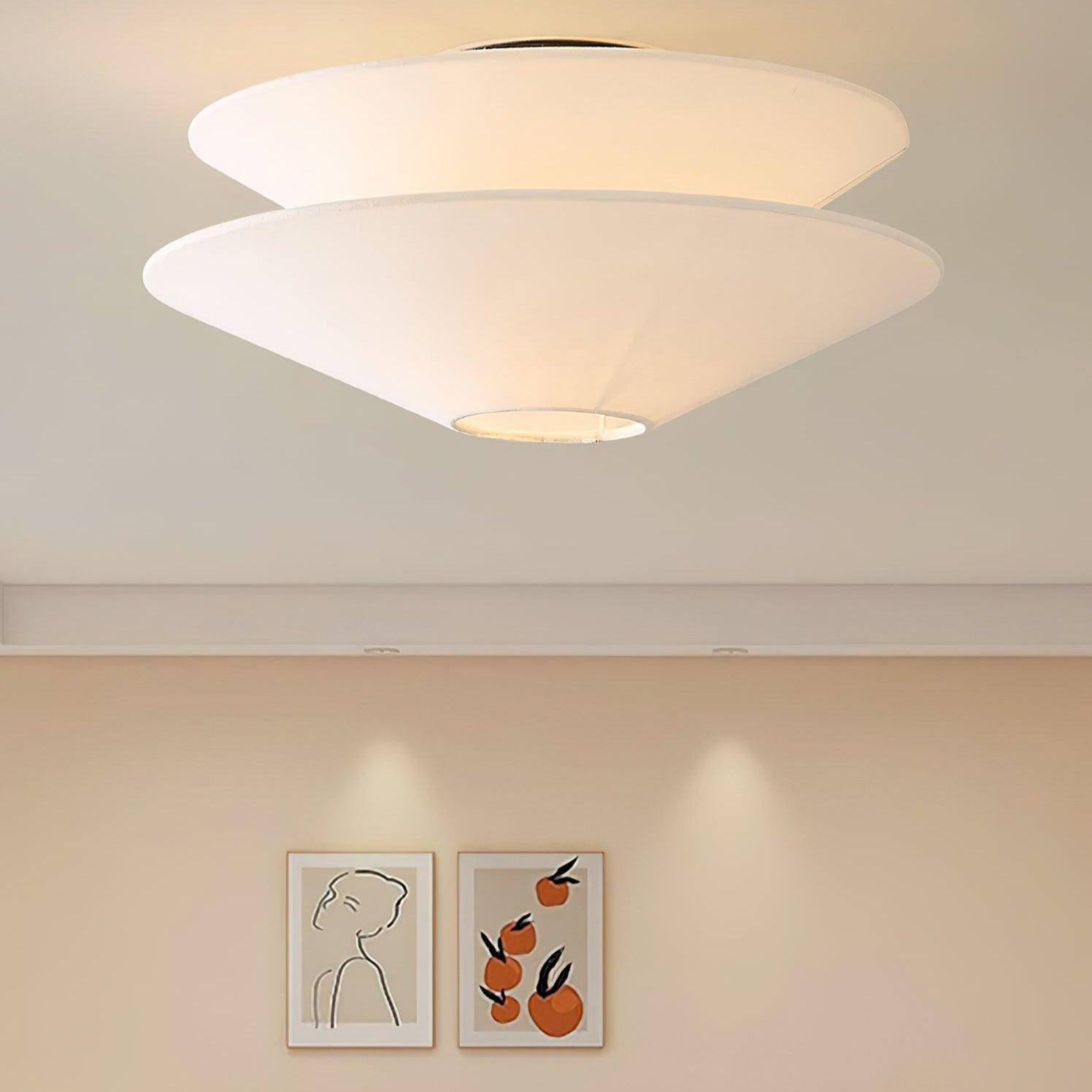 Ritta Double Cone Ceiling Light Fabric - Letslighting