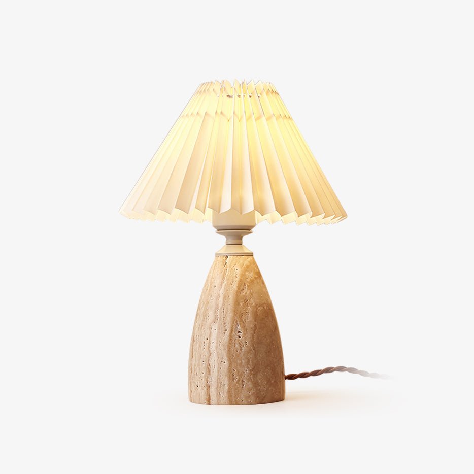 Arsorarae Pleated Travertine Table Lamp - Letslighting