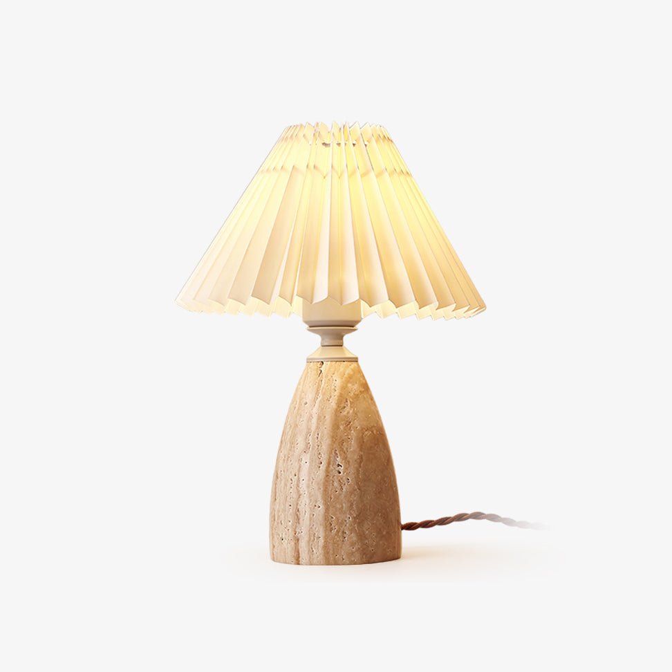 Arsorarae Pleated Travertine Table Lamp - Letslighting