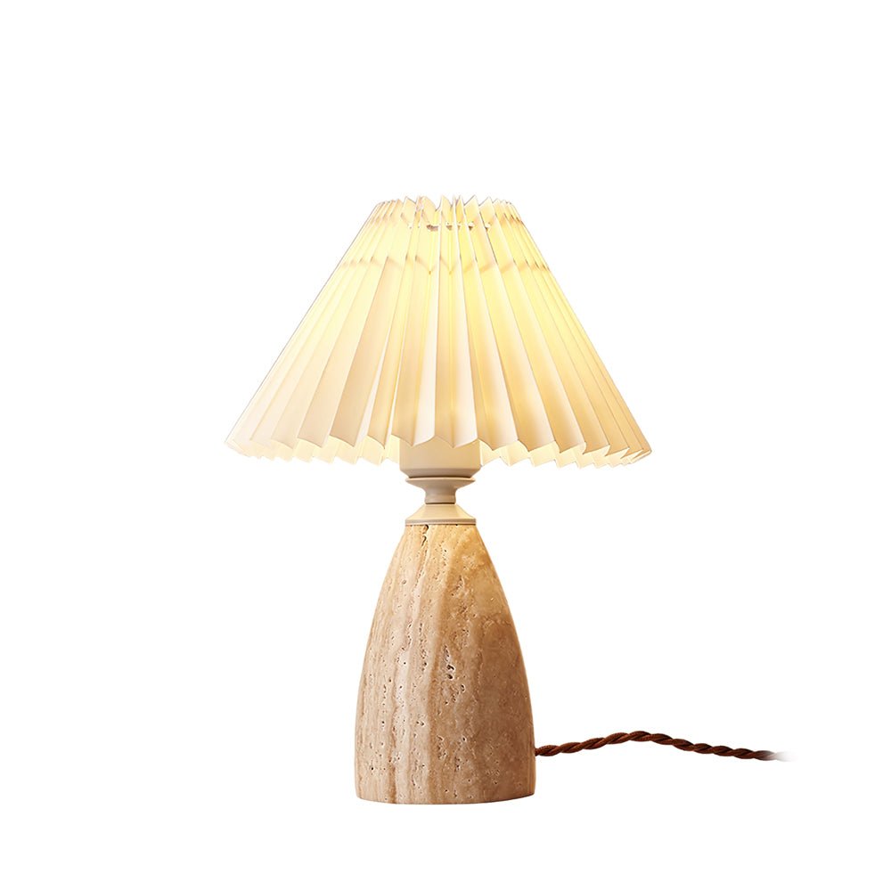 Arsorarae Pleated Travertine Table Lamp - Letslighting