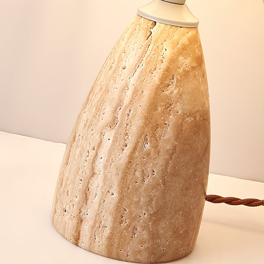Arsorarae Pleated Travertine Table Lamp - Letslighting