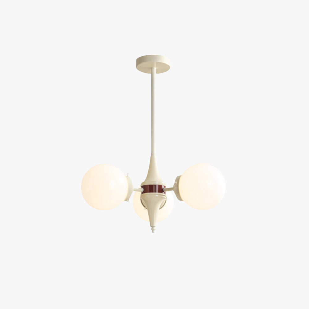 Valentina French LED Chandelier Milky White Cream Living Room - Letslighting