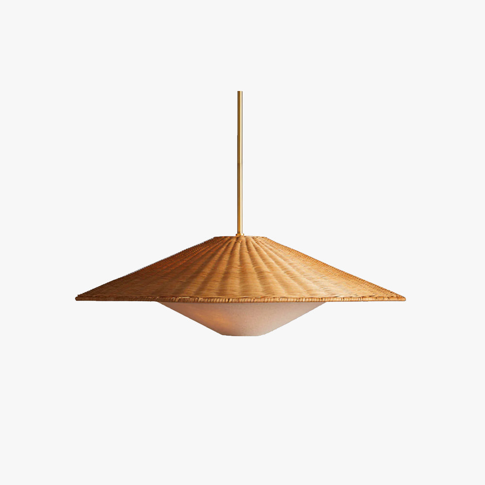 Ritta Hand-Woven Retro Pendant Light Rattan Bedroom Dining Room - Letslighting