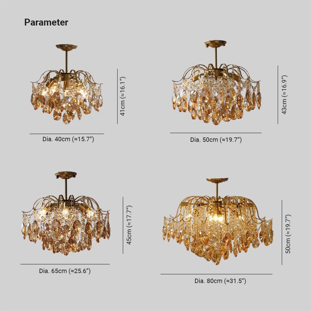 Kristy Retro Crystal Chandelier Glass Metal Living Room