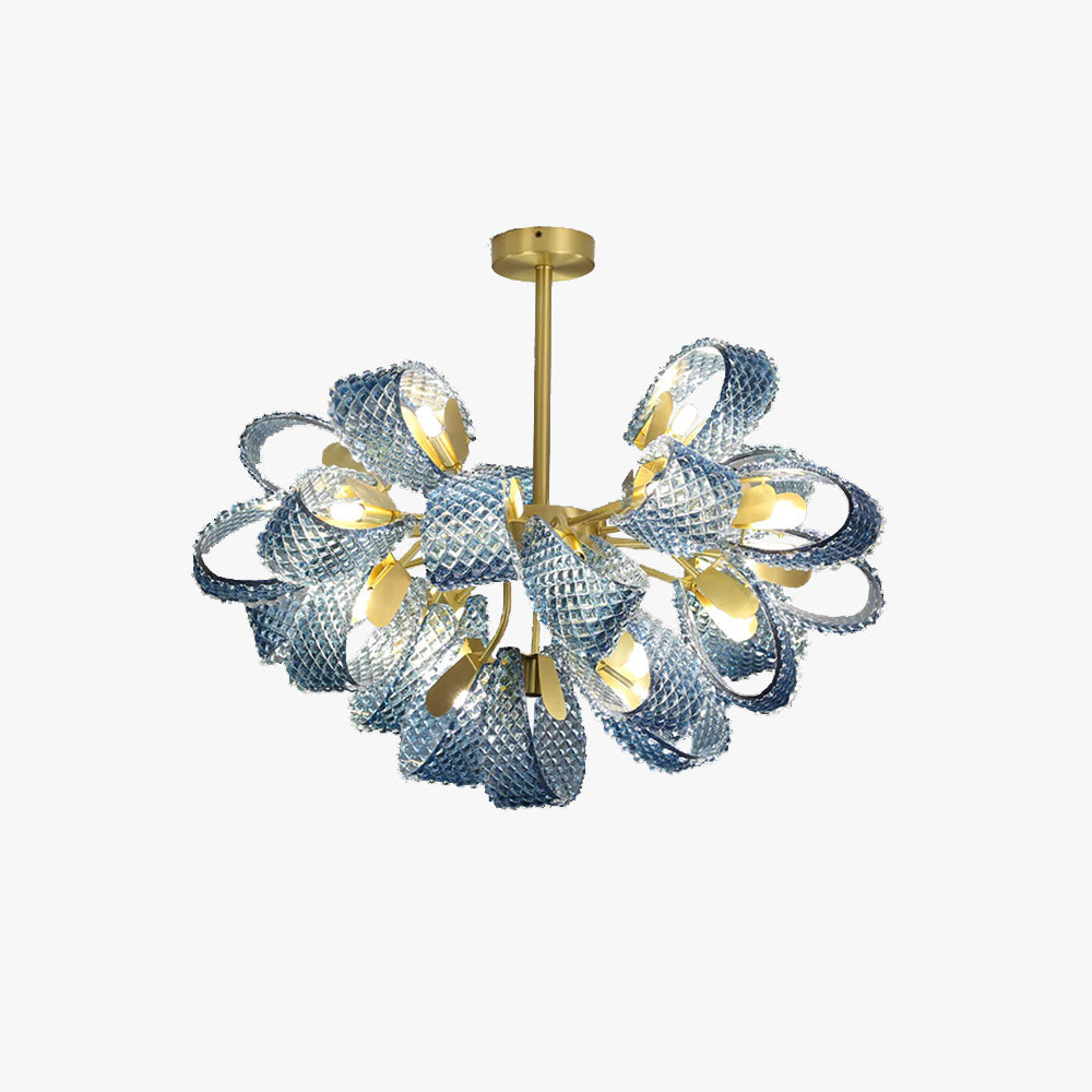 Valentina Vintage Art Deco Glass Chandelier Living Room - Letslighting