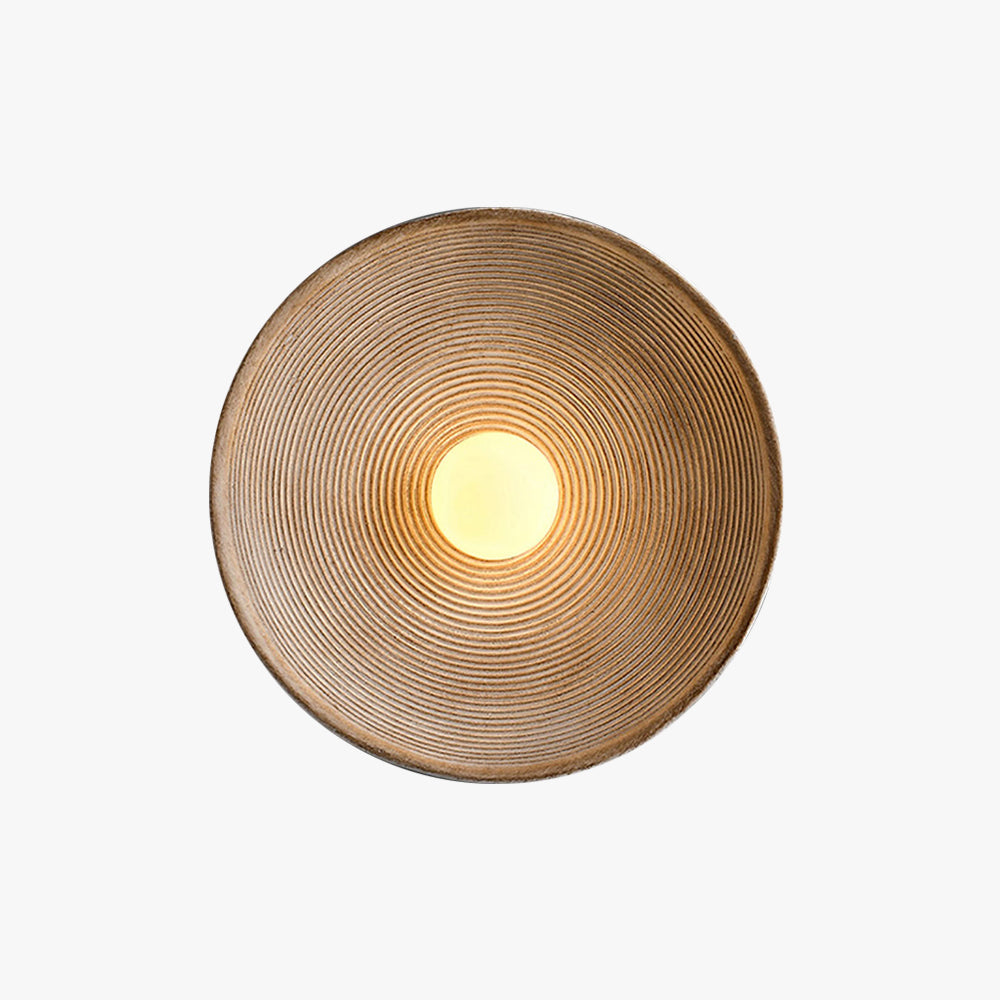 Aria Modern Round Indoor Wall Lamp Wood Bedroom Living Room