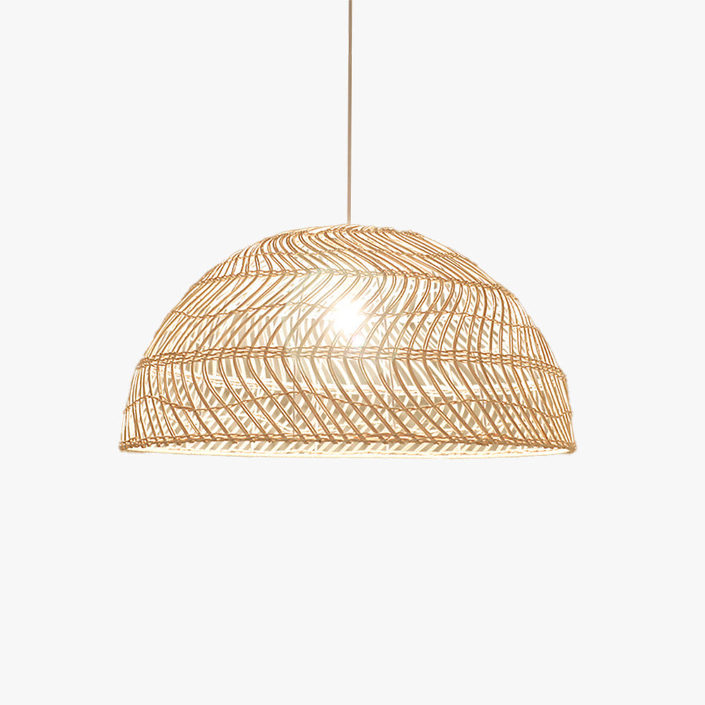 Ritta Retro Handmade Rattan Metal Pendant Light Bedroom