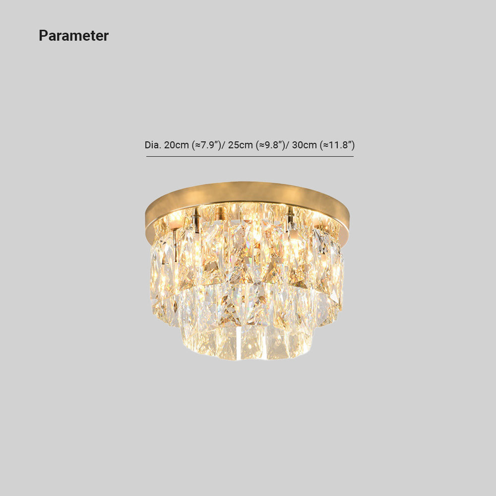Kristy Luxury Round LED Flush Mount Ceiling Light Living Room Bedroom Studyroom - Letslighting