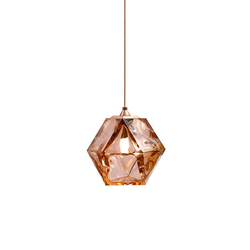 Valentina Polyhedron LED Pendant Light Metal/Glass Kitchen Island - Letslighting