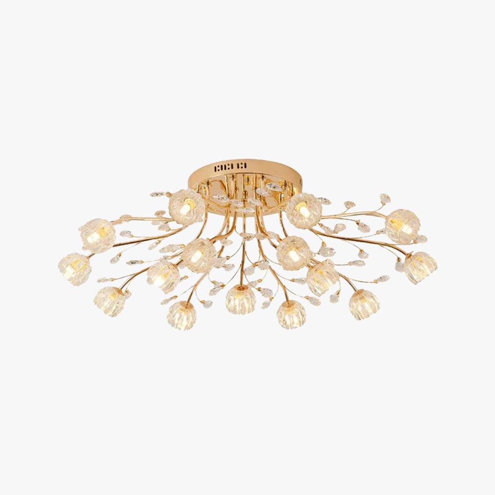 Valentina Nordic Flower LED Chandelier Glass Living Room - Letslighting