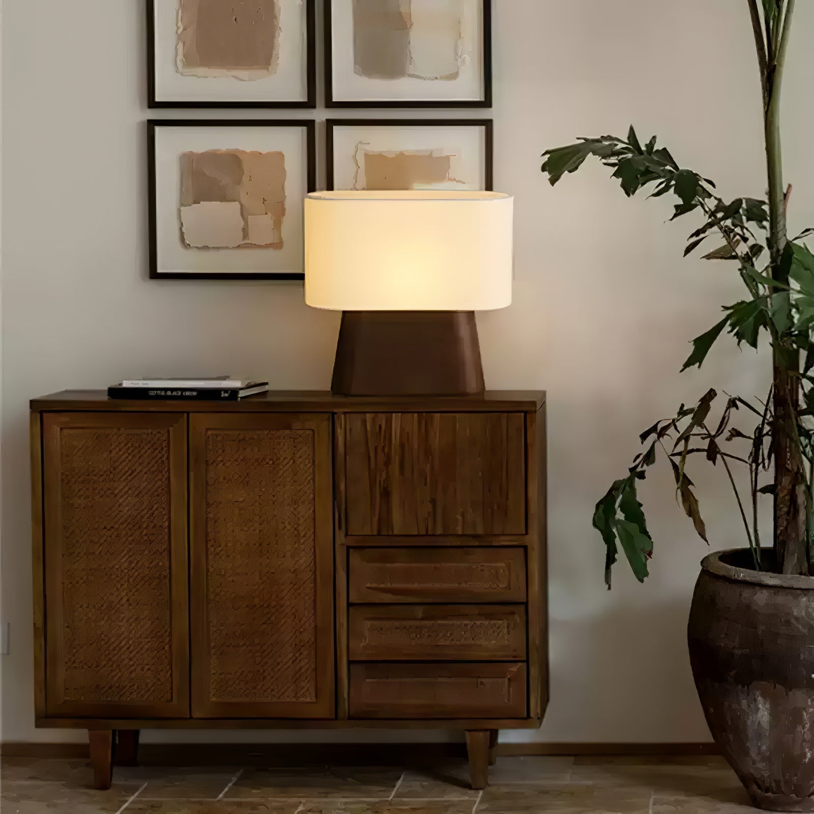 Sylva Wood & Fabric Table Lamp - Letslighting