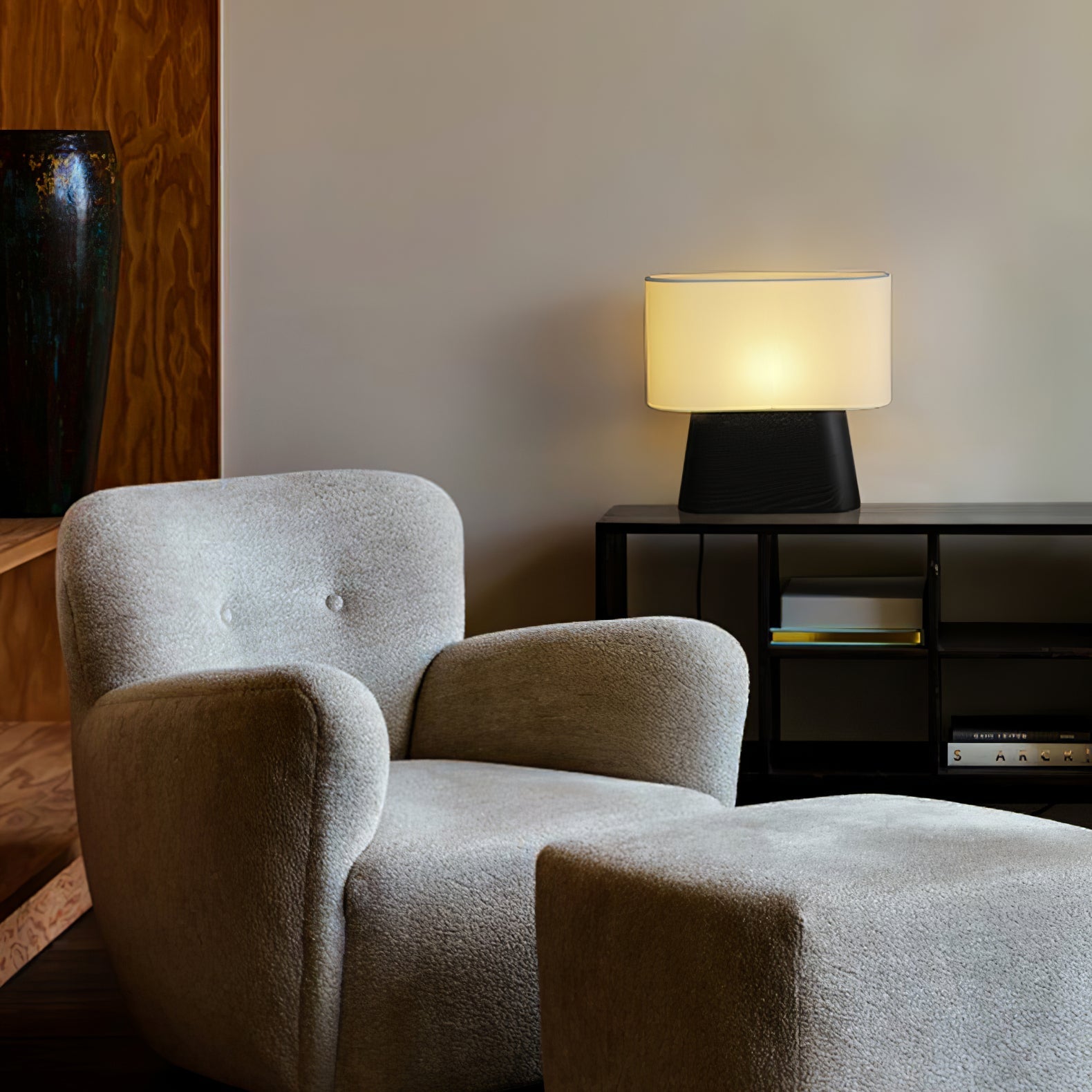 Sylva Wood & Fabric Table Lamp - Letslighting