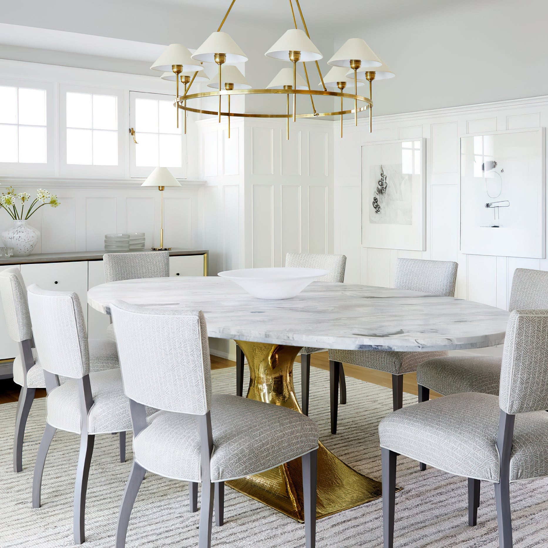 Hackney Vintage Industrial Large Brass Fabric Chandelier - Letslighting