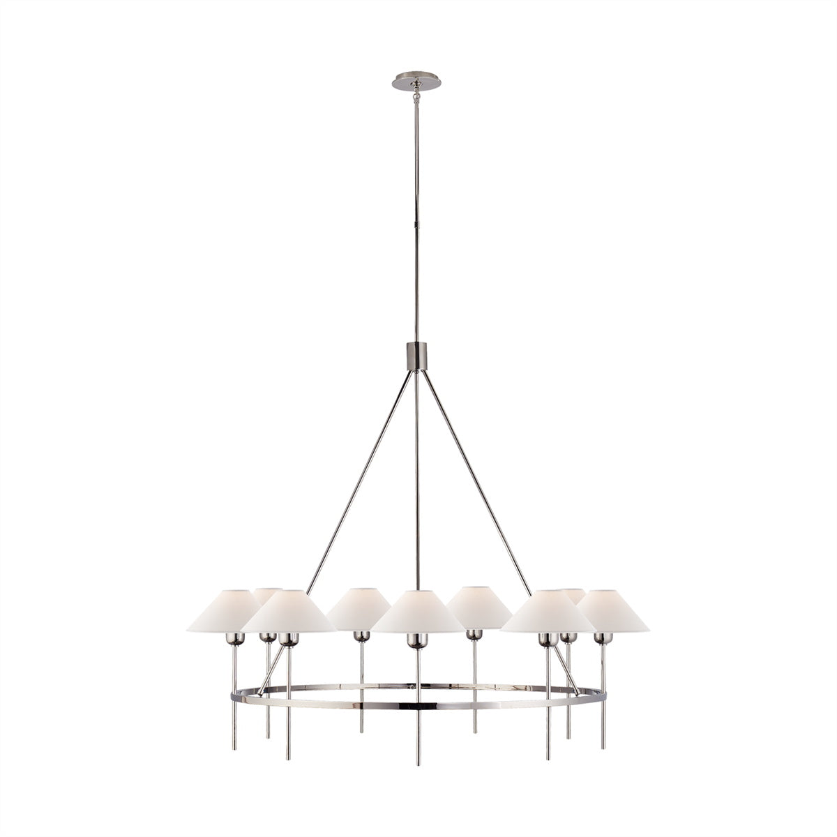 Hackney Vintage Industrial Large Brass Fabric Chandelier - Letslighting