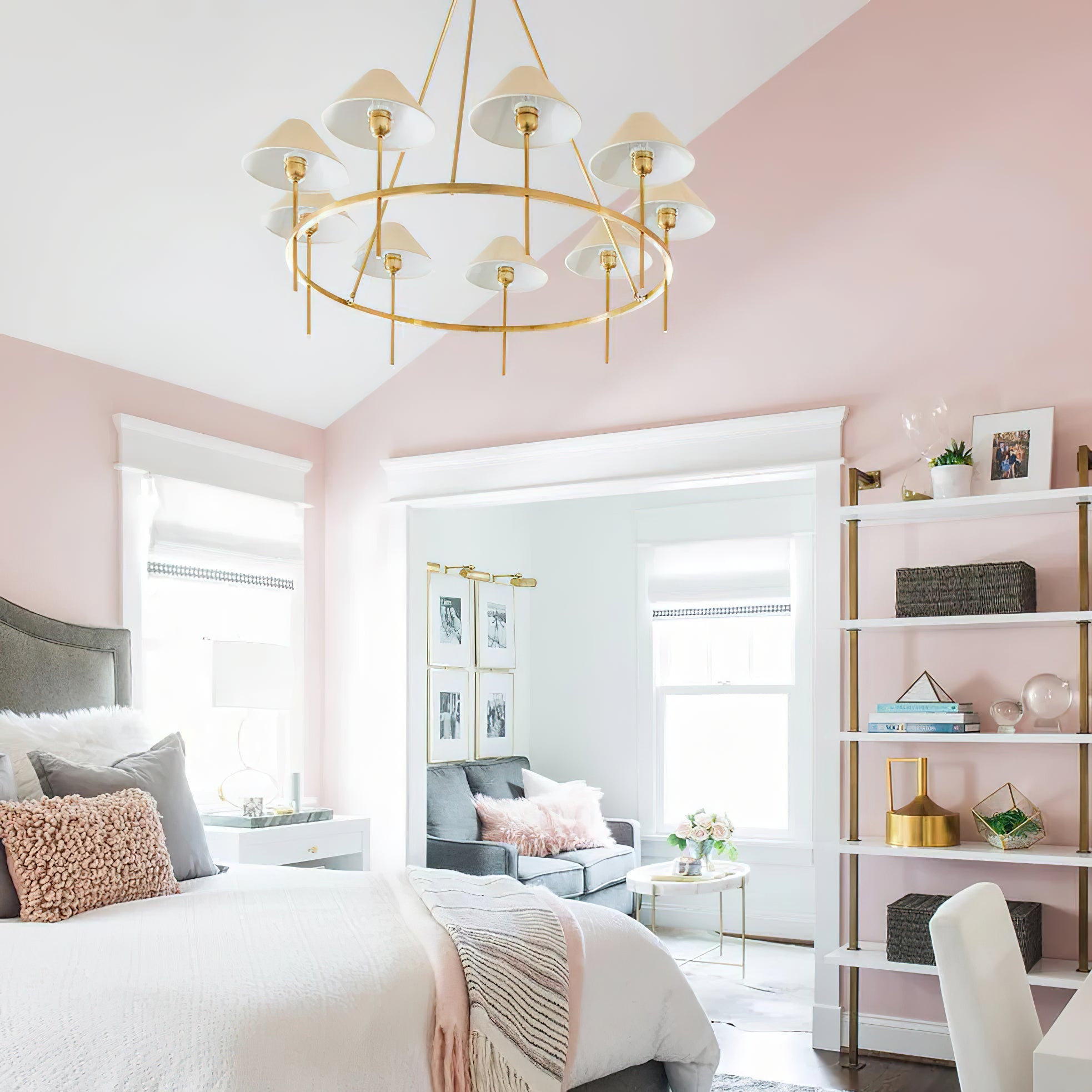 Hackney Vintage Industrial Large Brass Fabric Chandelier - Letslighting