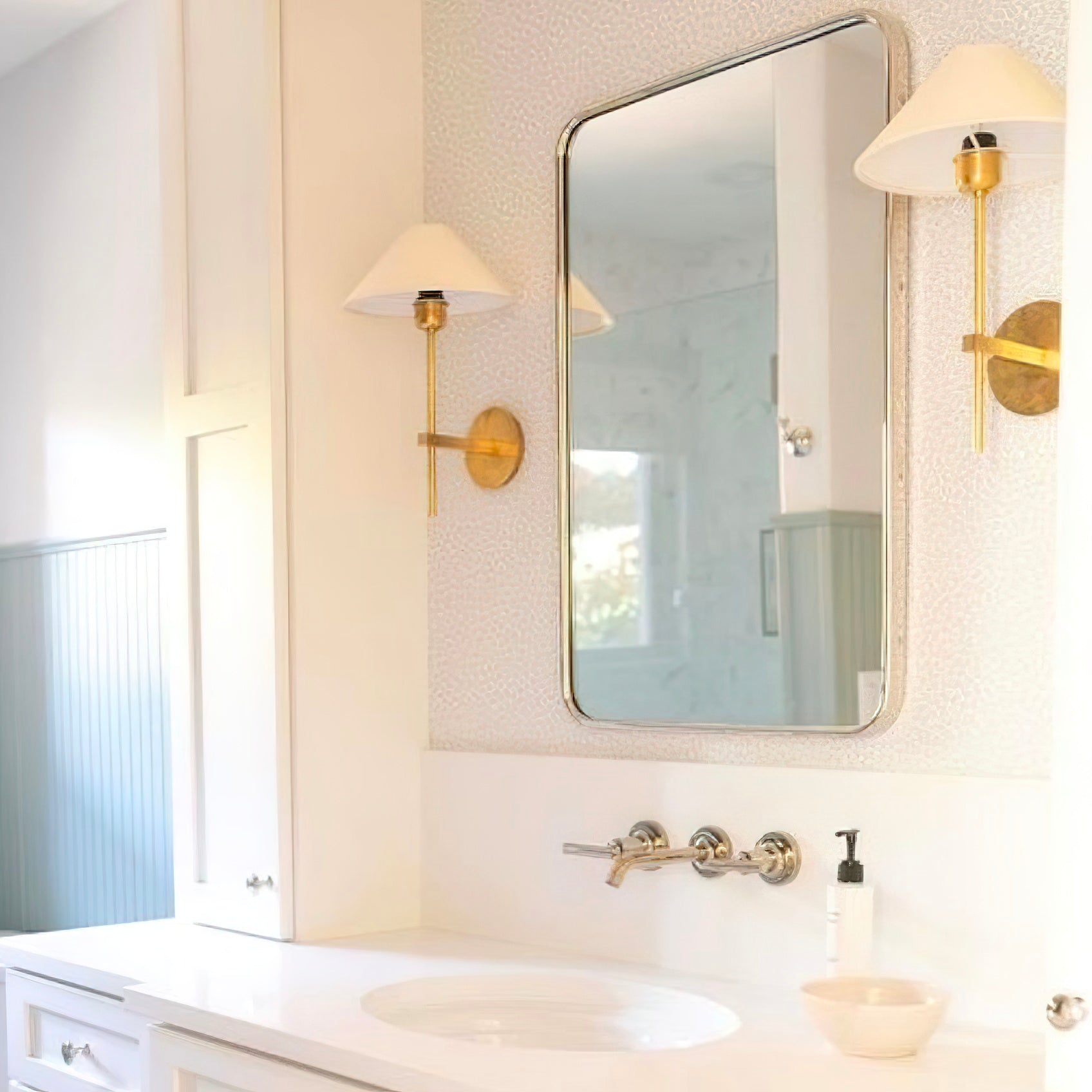 Silva White Cone Shade Wall Lamp Fabric - Letslighting