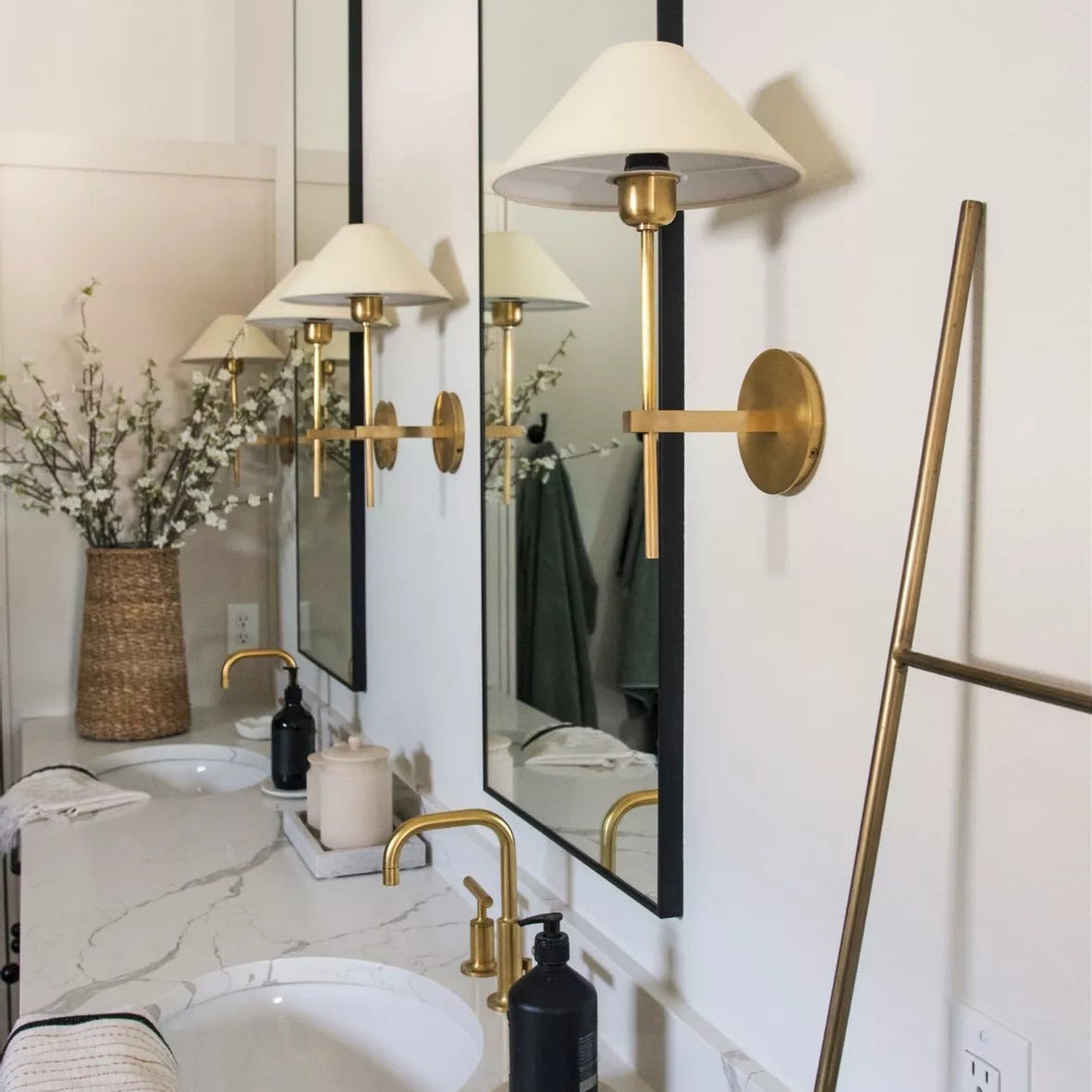 Silva White Cone Shade Wall Lamp Fabric - Letslighting