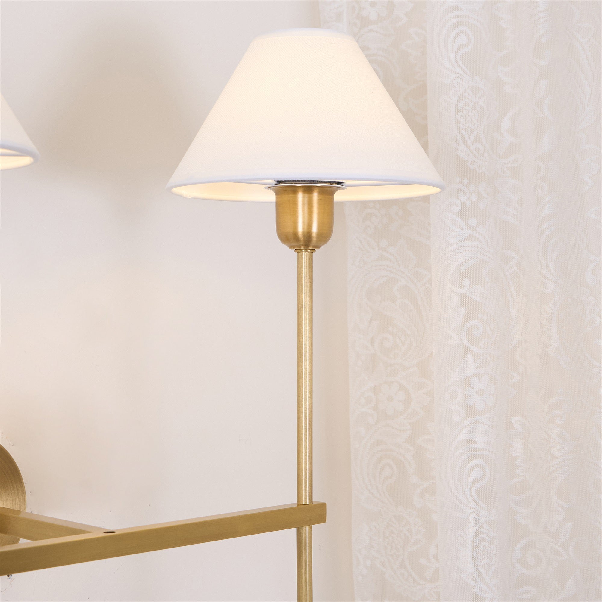 Silva White Cone Shade Wall Lamp Fabric - Letslighting