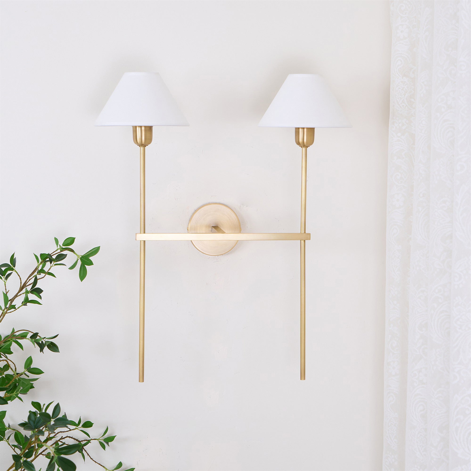 Silva White Cone Shade Wall Lamp Fabric - Letslighting