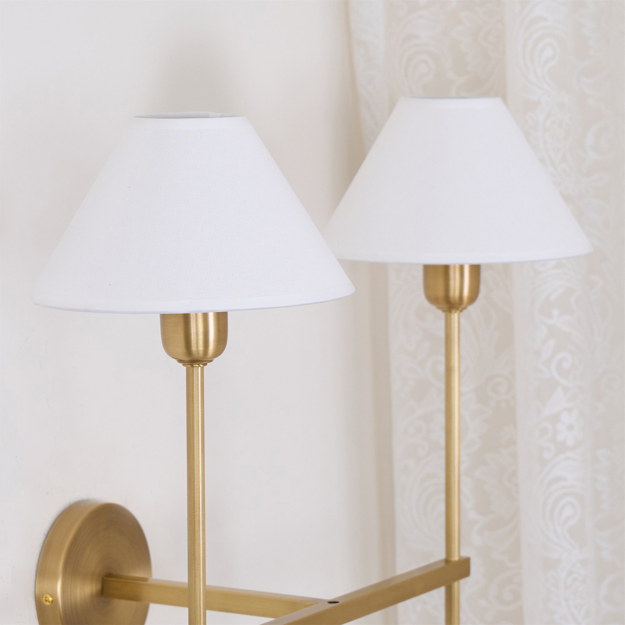 Silva White Cone Shade Wall Lamp Fabric - Letslighting