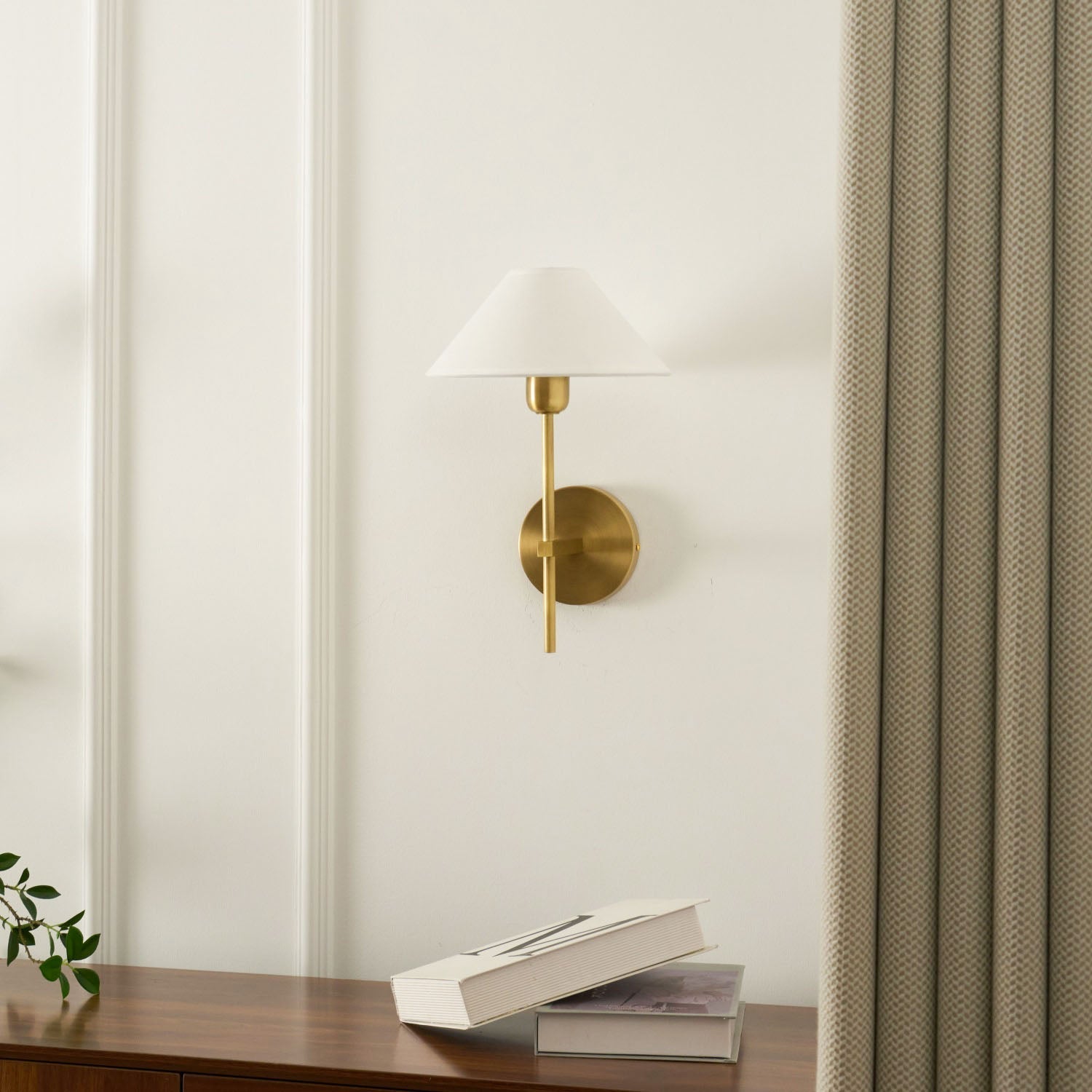 Silva White Cone Shade Wall Lamp Fabric - Letslighting