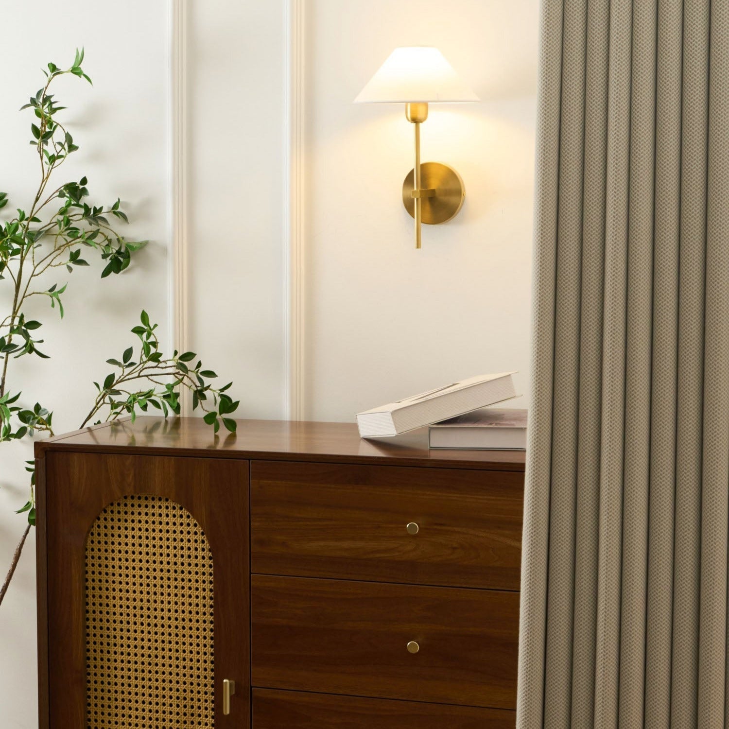 Silva White Cone Shade Wall Lamp Fabric - Letslighting