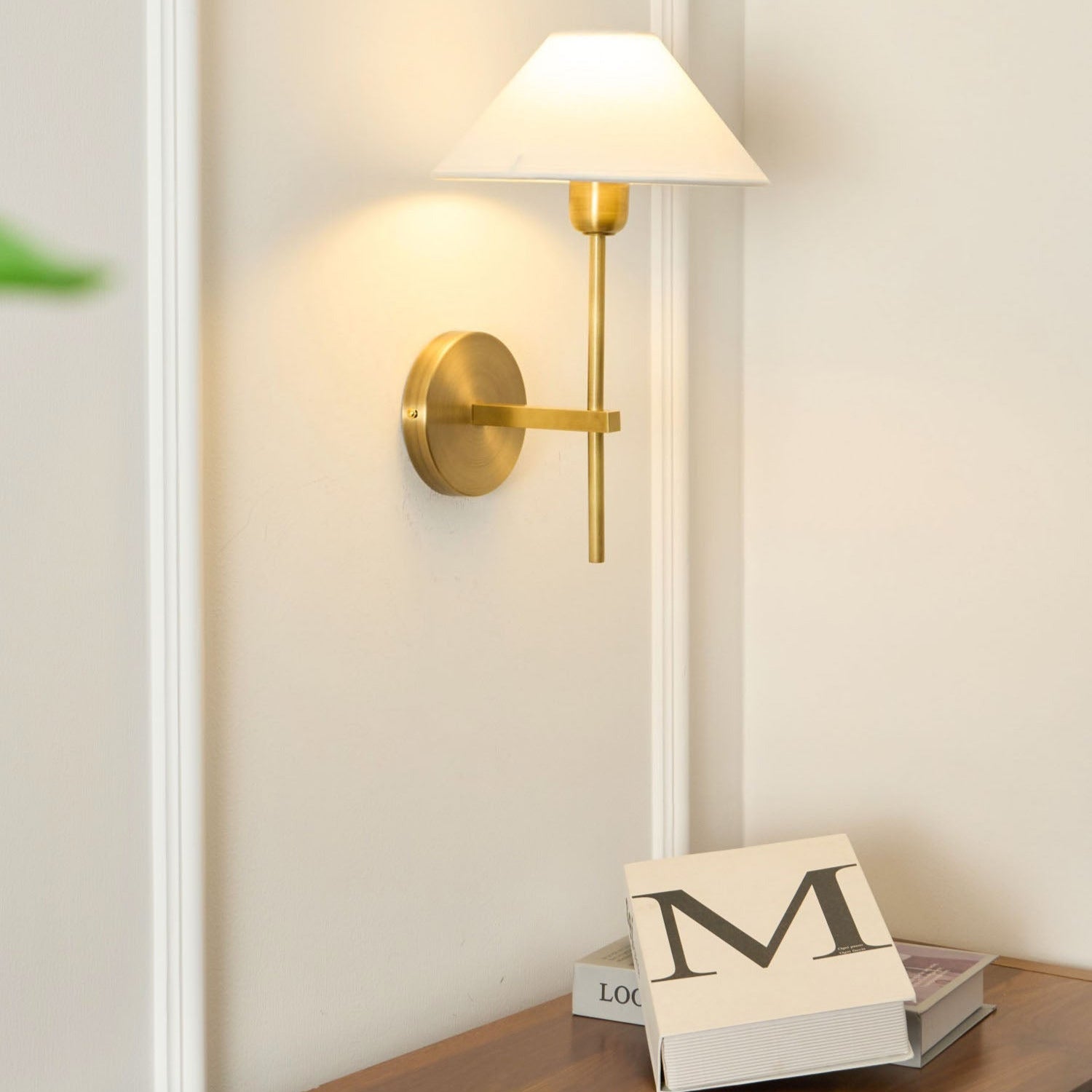 Silva White Cone Shade Wall Lamp Fabric - Letslighting