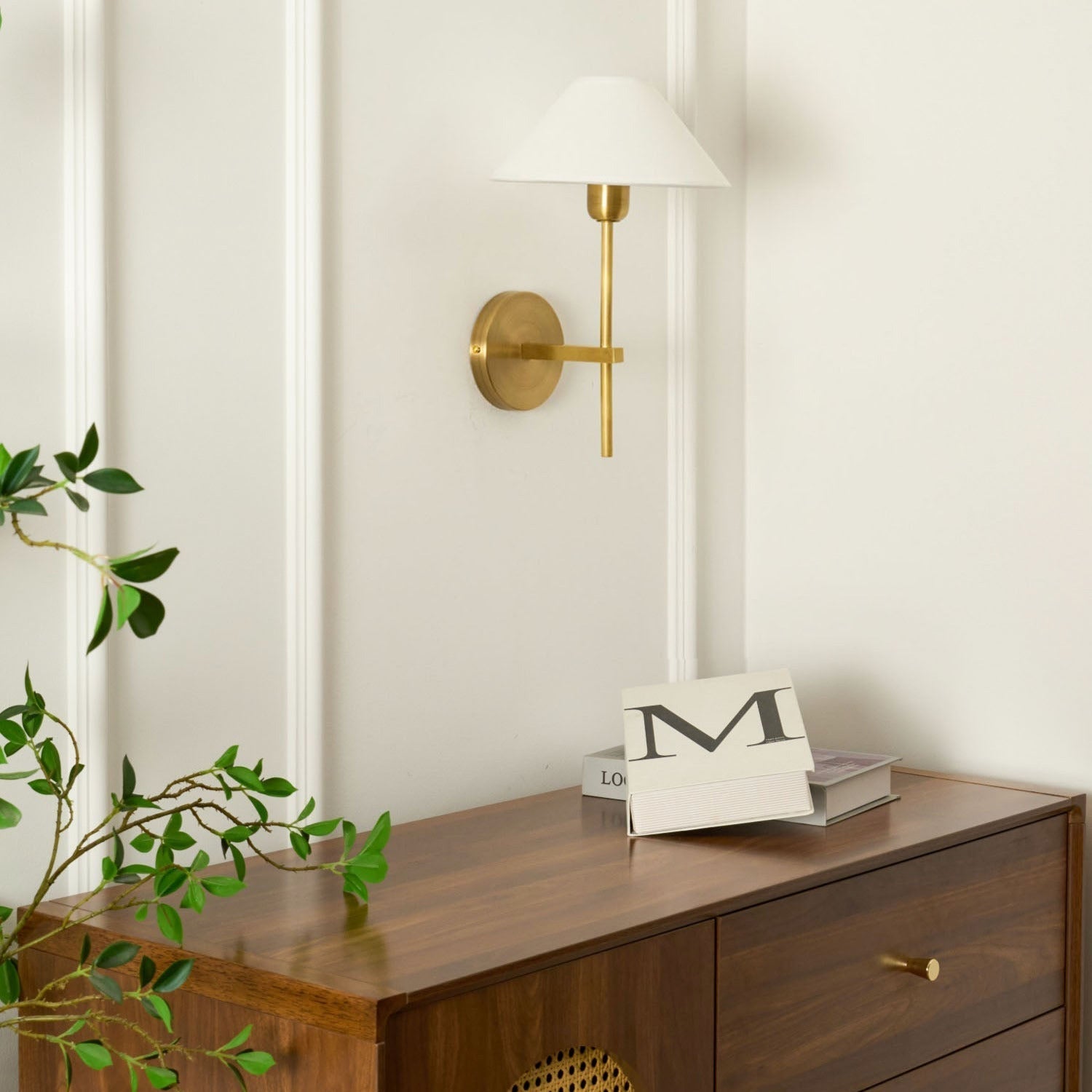 Silva White Cone Shade Wall Lamp Fabric - Letslighting