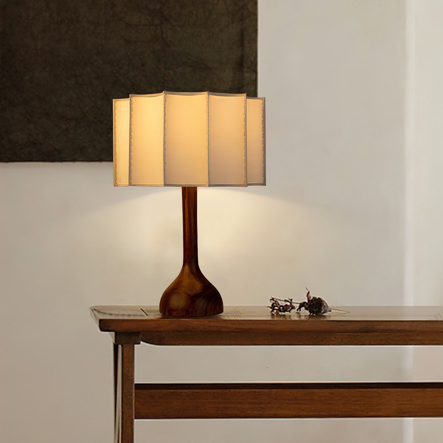 Solstise Wood Fabric Retro Table Lamp - Letslighting