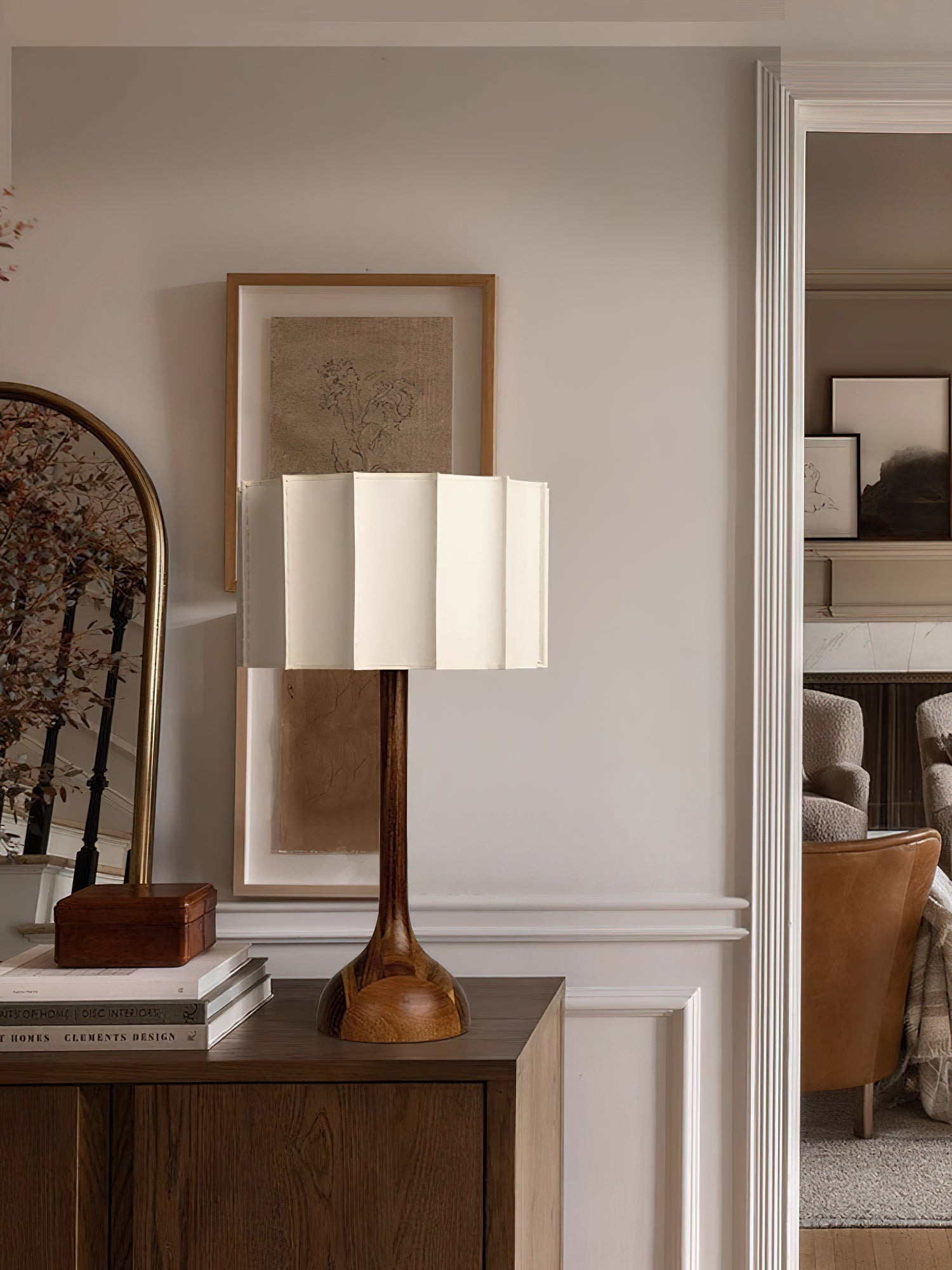 Solstise Wood Fabric Retro Table Lamp - Letslighting