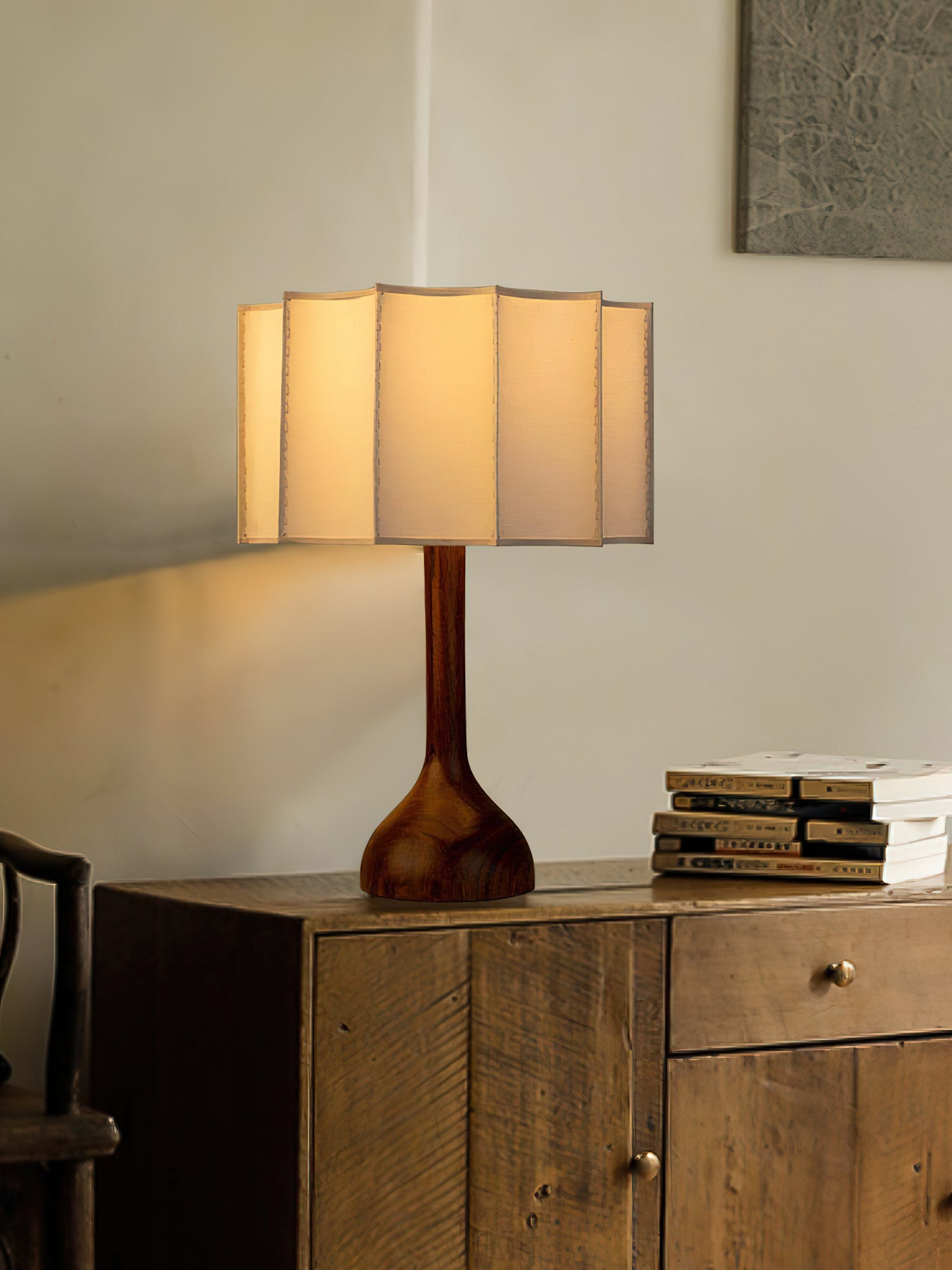 Solstise Wood Fabric Retro Table Lamp - Letslighting