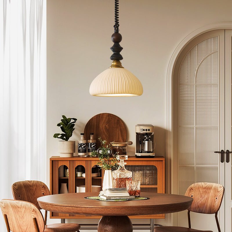 Halcyon Modern Minimalist Arch Wood Pendant Light - Letslighting