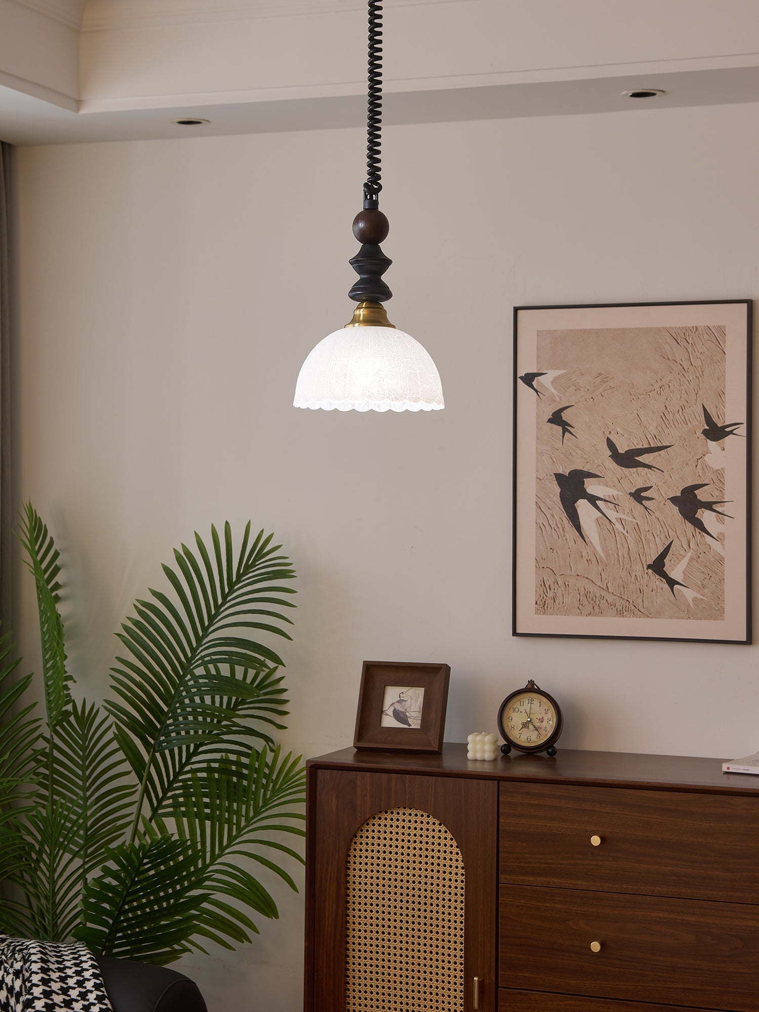 Halcyon Modern Minimalist Arch Wood Pendant Light - Letslighting