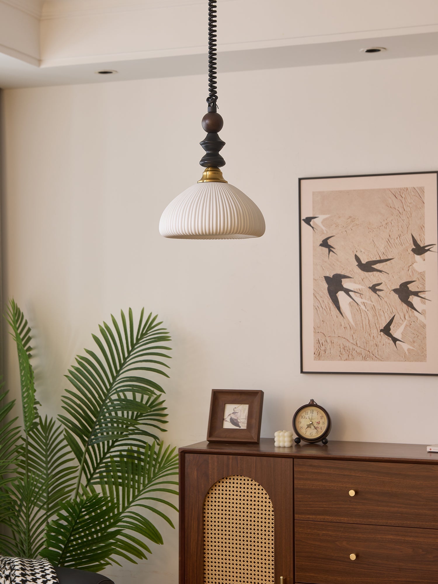 Halcyon Modern Minimalist Arch Wood Pendant Light - Letslighting
