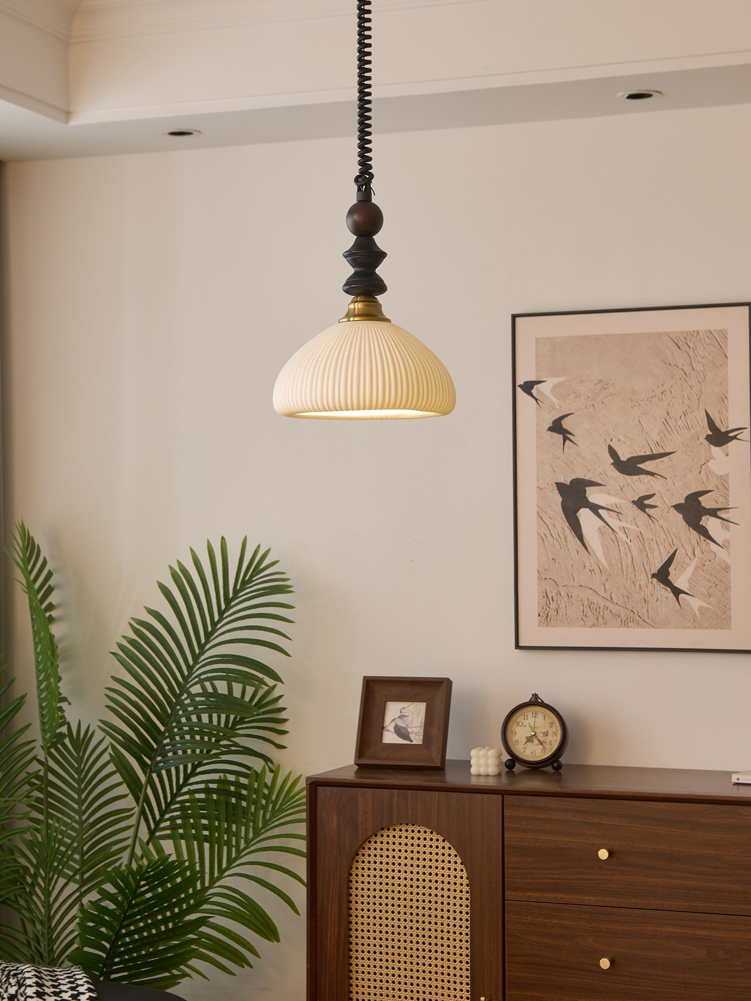 Halcyon Modern Minimalist Arch Wood Pendant Light - Letslighting