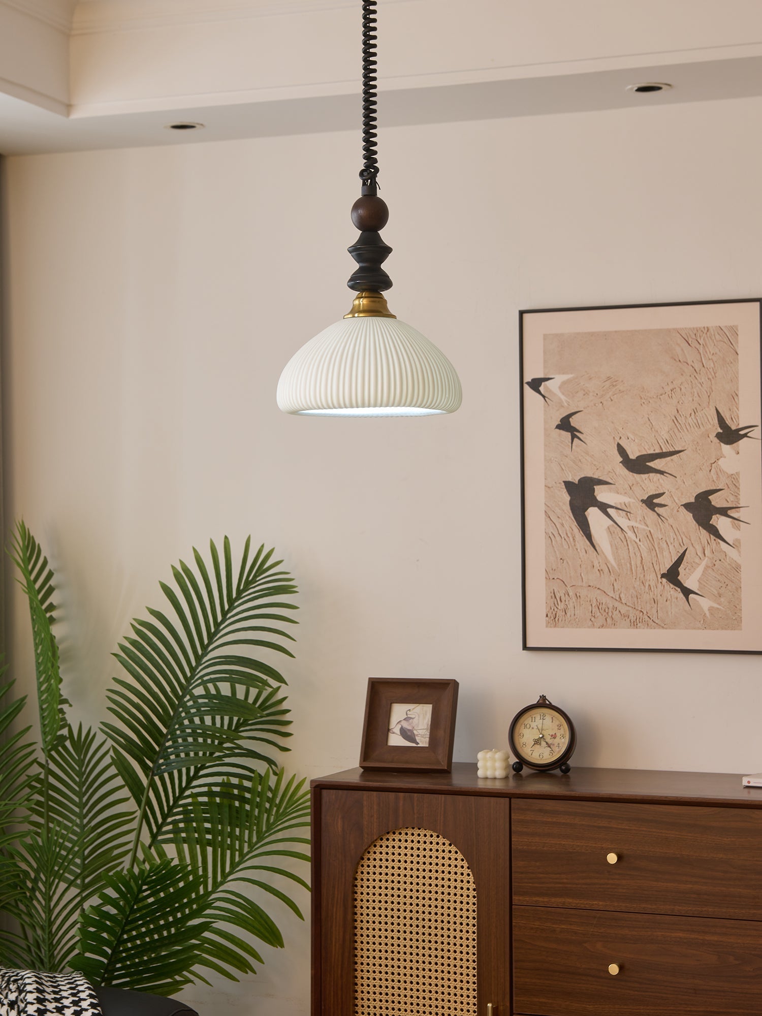 Halcyon Modern Minimalist Arch Wood Pendant Light - Letslighting