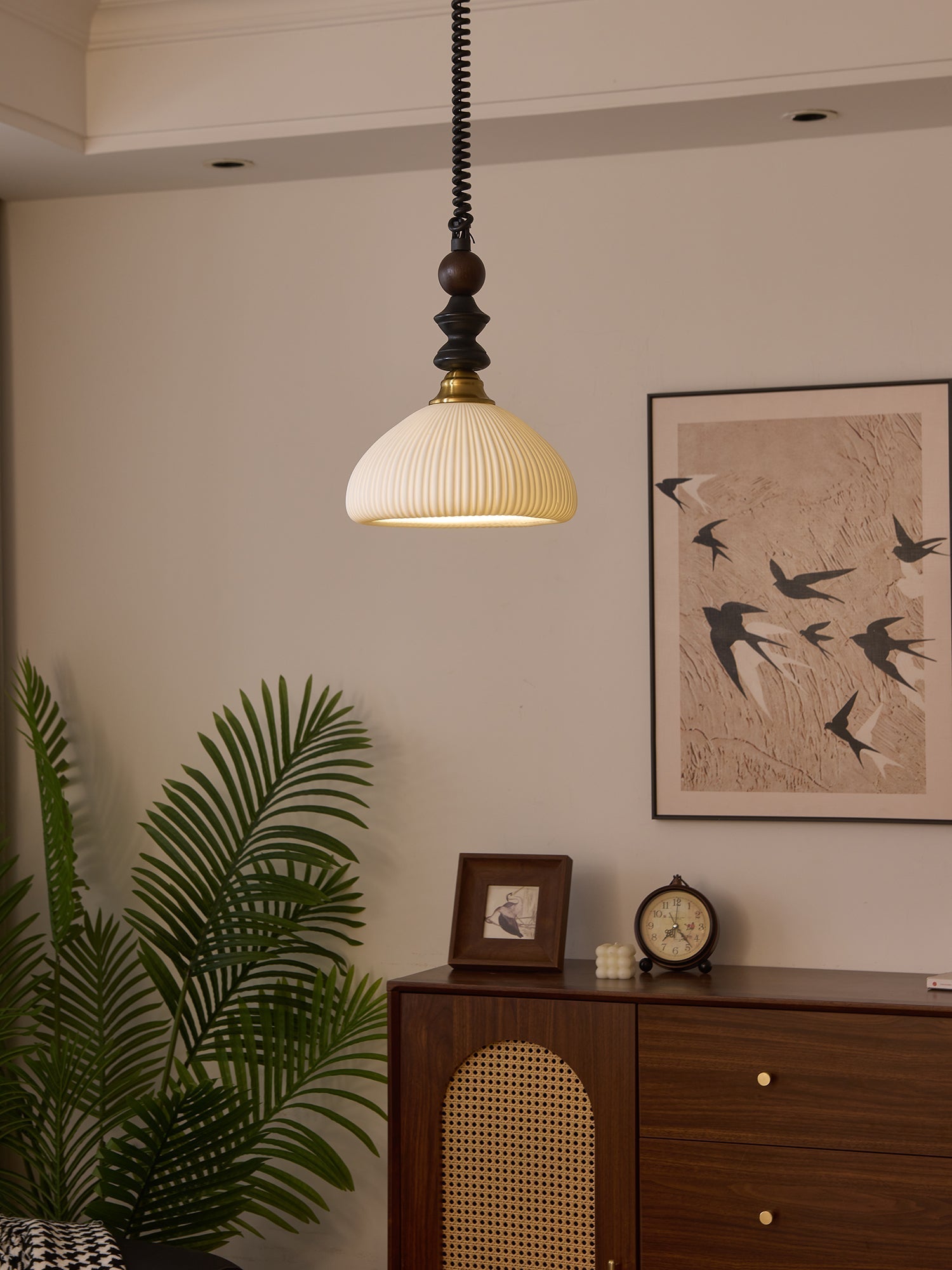 Halcyon Modern Minimalist Arch Wood Pendant Light - Letslighting