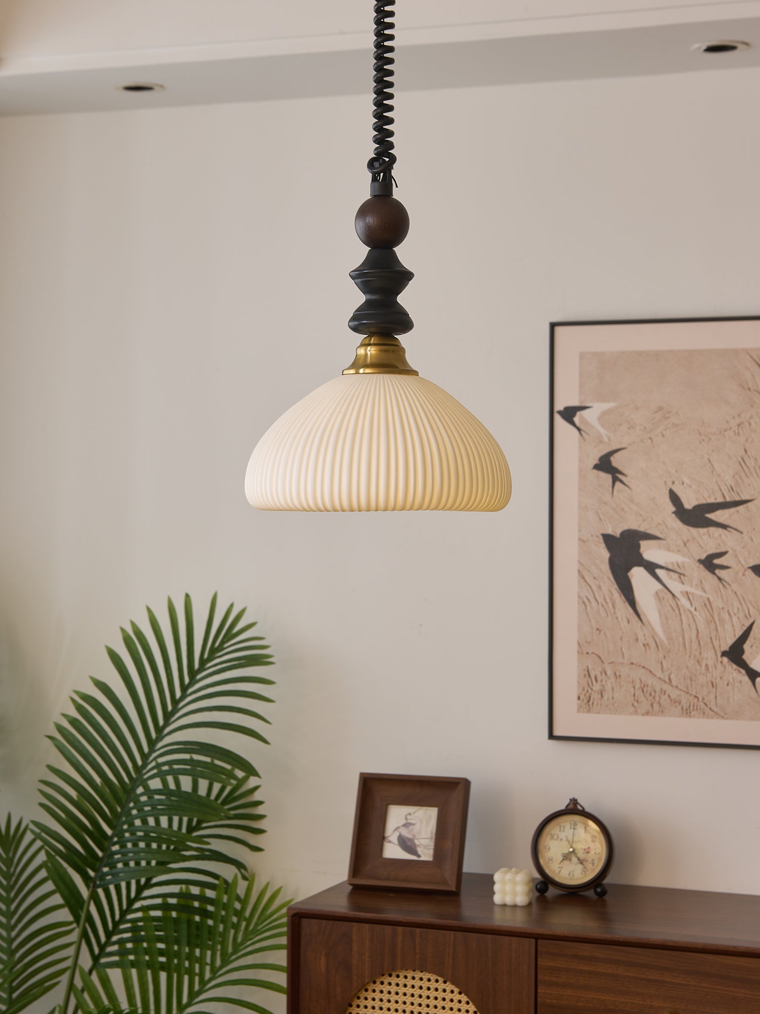Halcyon Modern Minimalist Arch Wood Pendant Light - Letslighting