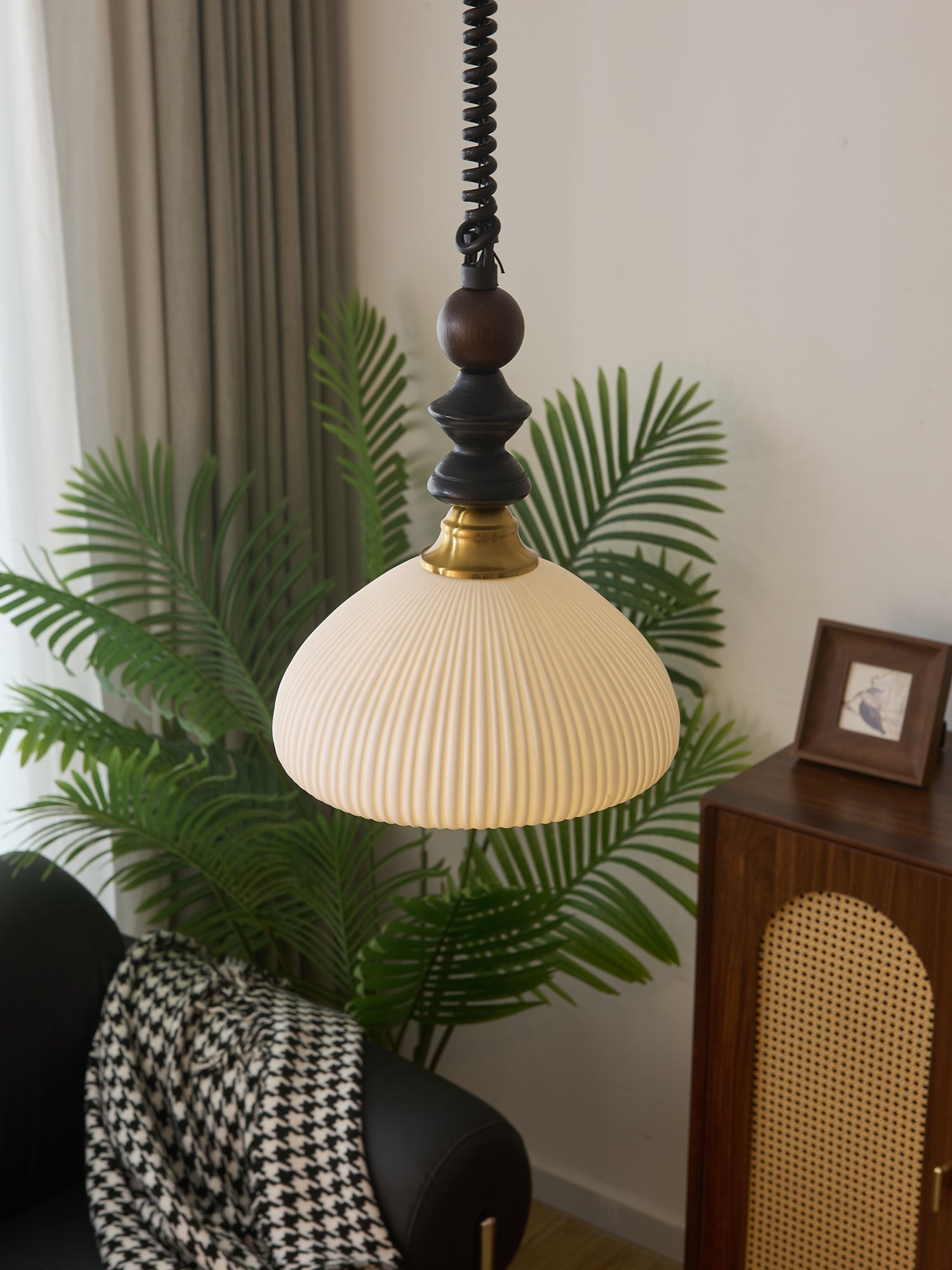 Halcyon Modern Minimalist Arch Wood Pendant Light - Letslighting