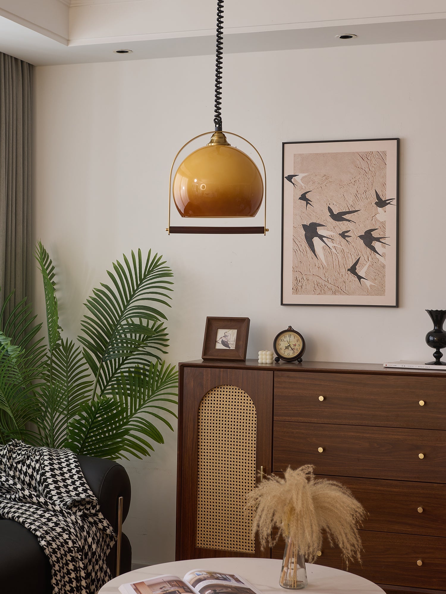 Halcyon Modern Minimalist Arch Wood Pendant Light - Letslighting